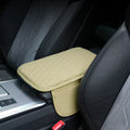 Padded Car Armrest Cover – Quilted Console Cushion with Storage Pocket