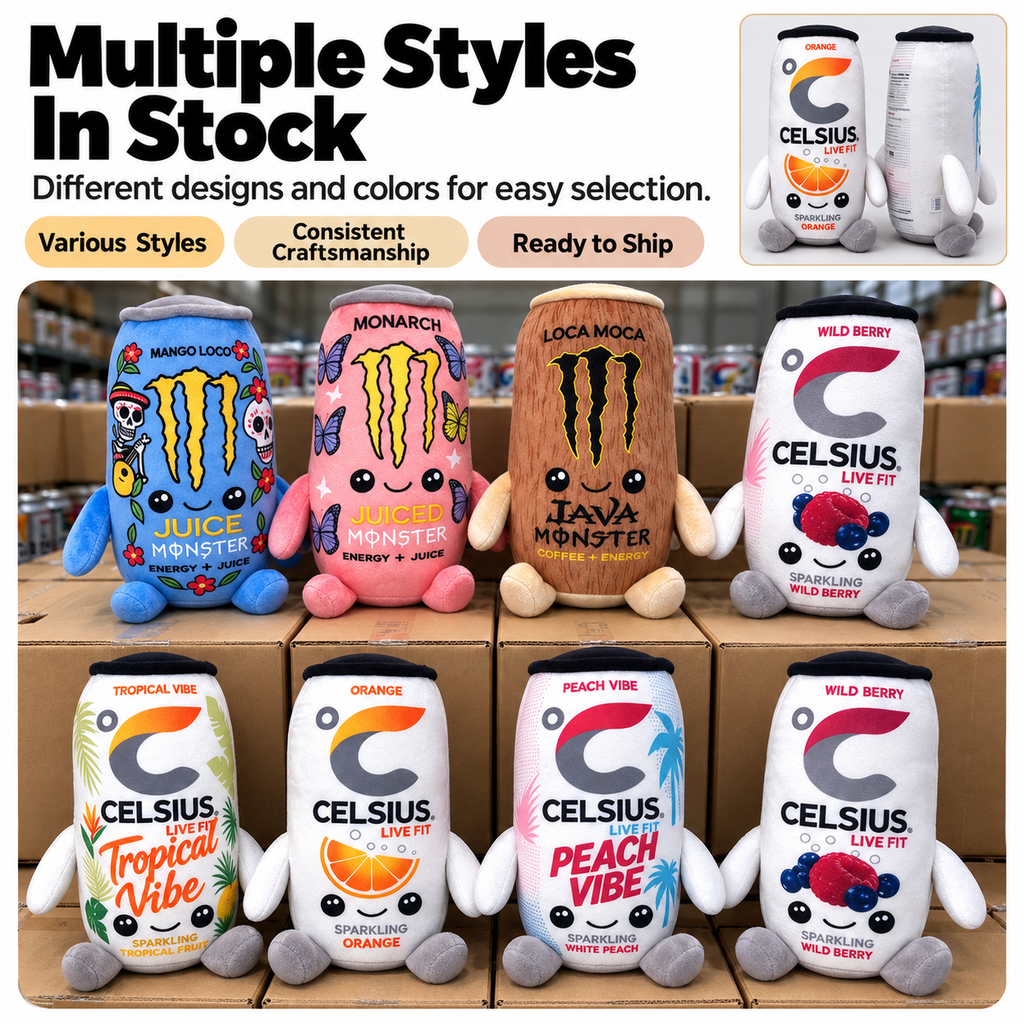 Energy Can Buddy Plush – 8.7" Funny Cartoon Desk Plush with Arms & Feet
