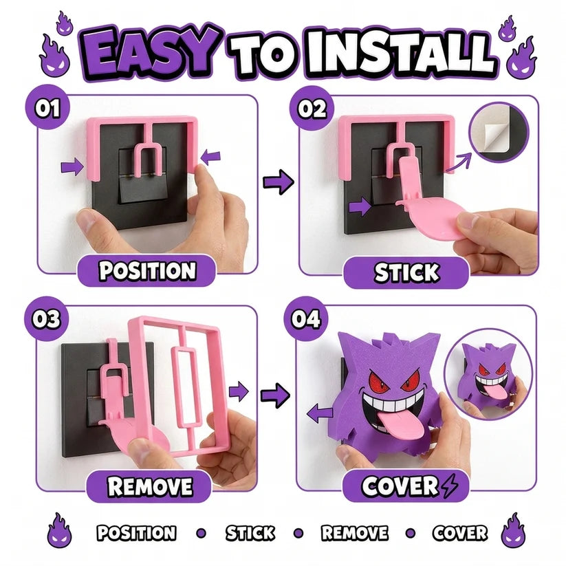 Funny Ghost Light Switch Cover – 3D Decorative Wall Switch Accent