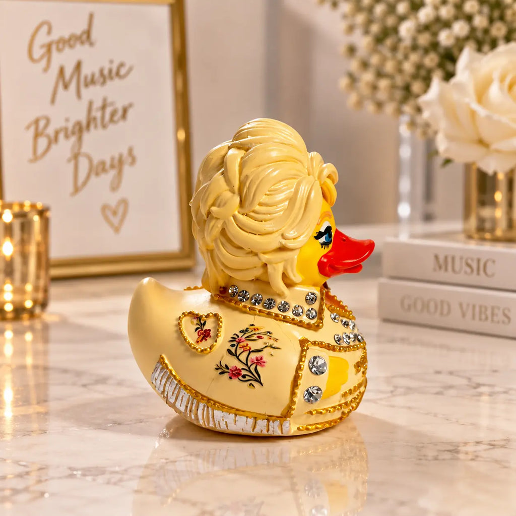 Country Music Duck Resin Figurine – Guitar Collectible Desk Decor