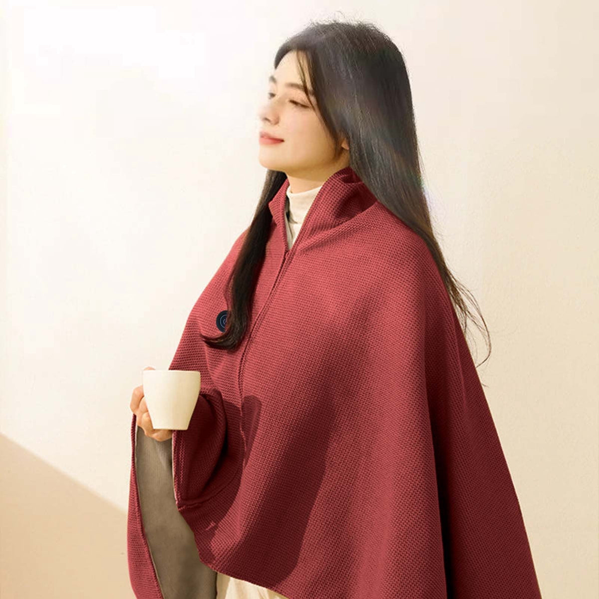 USB Heated Wearable Throw Blanket – 3 Heat Settings, Washable Cozy Wrap for Home, Office & Travel
