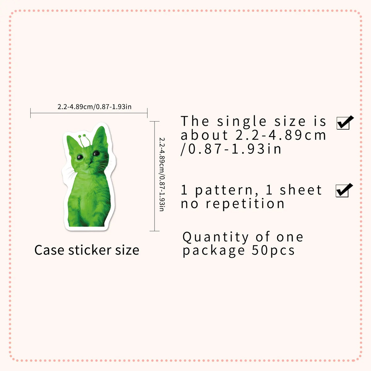 50PCS Funny Alien Cat Stickers – Quirky Faith-Inspired Decal Pack