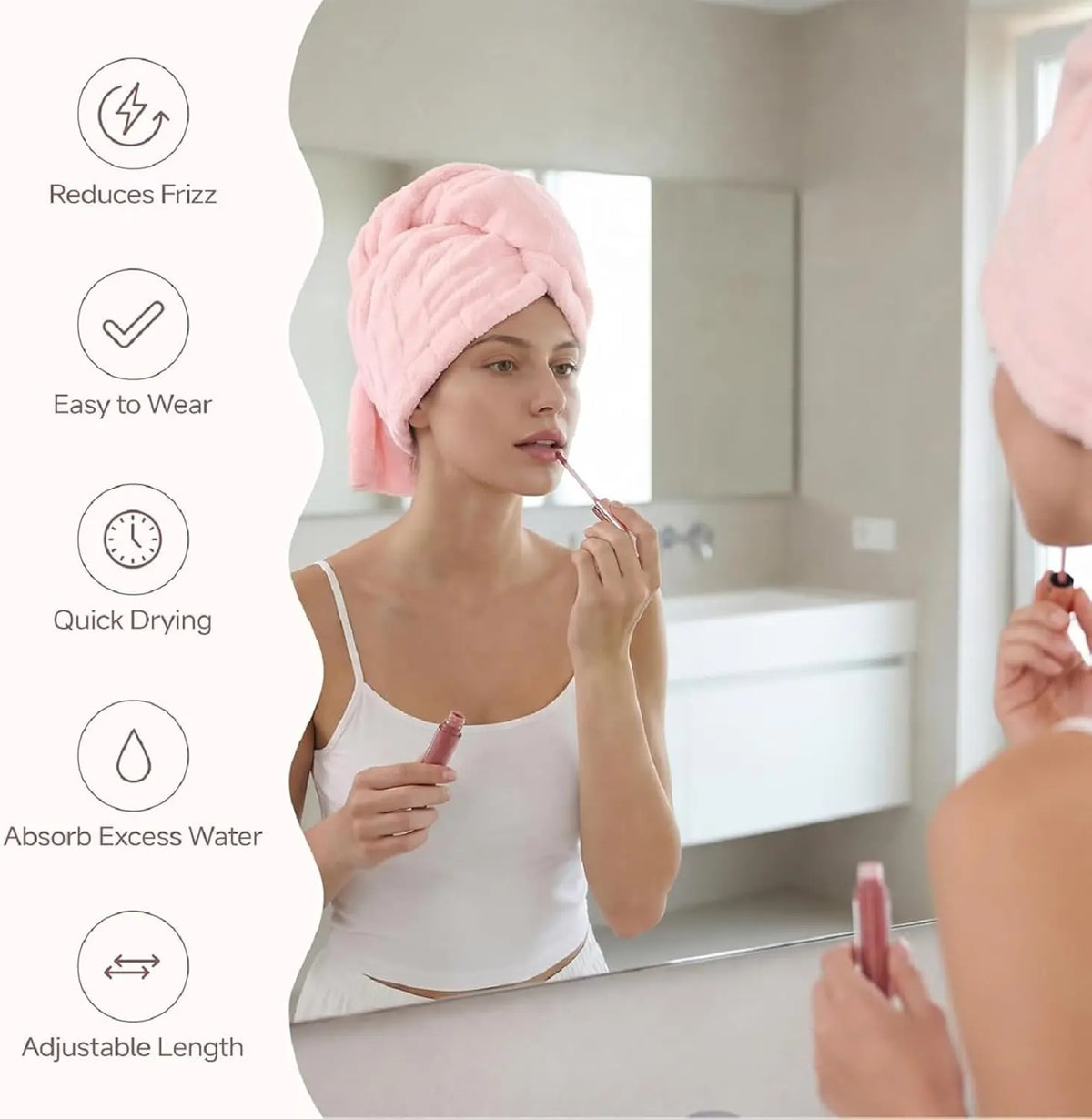Extra-Thick Microfiber Hair Drying Towel Cap – Large Quick-Dry Hair Wrap