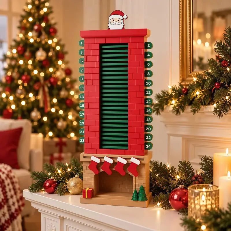 Santa Chimney Advent Calendar – 24-Day Pull-Out Christmas Countdown