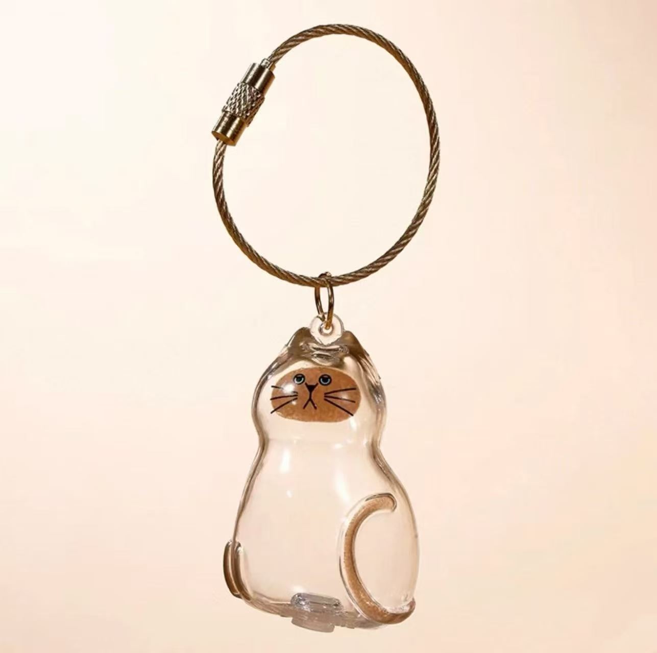 Colector de pelo de perro llavero encanto caja de almacenamiento conmemorativo,Llavero de pelo de mascota,Colgante de cápsula de recuerdo de piel de mascota