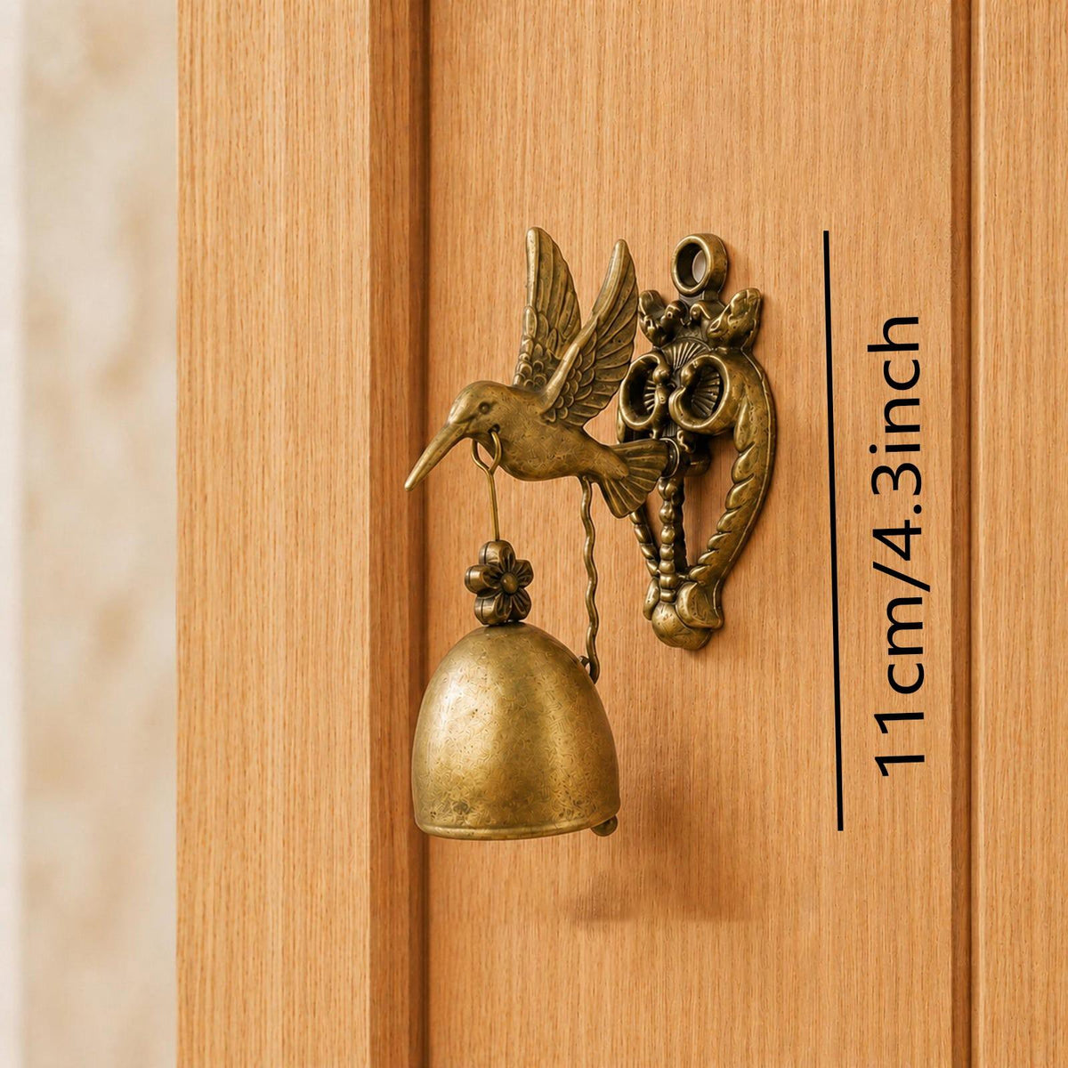 Vintage Hummingbird Magnetic Door Bell – Decorative Entry Chime with Antique Brass-Tone Finish
