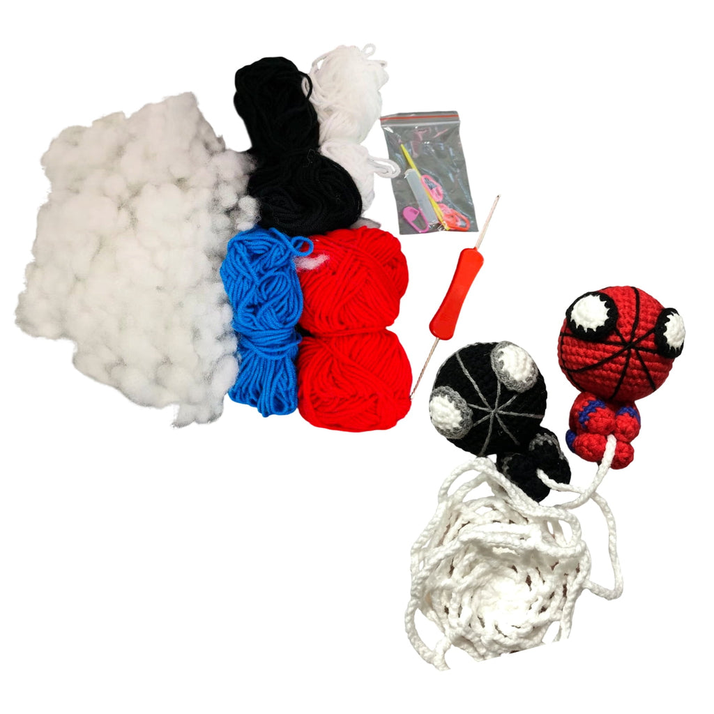 Beginner Superhero Crochet Kit with Video Guide, Handmade Superhero Amigurumi Crochet DIY Kit for Adults, Extra 40% Yarn, Handmade DIY Craft Gift for Knitting Enthusiasts & Superhero Fans