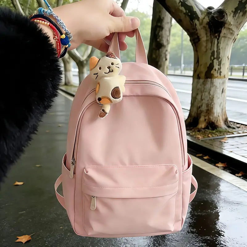 Cute Cat Strap Clip – Plush Backpack & Cable Organizer