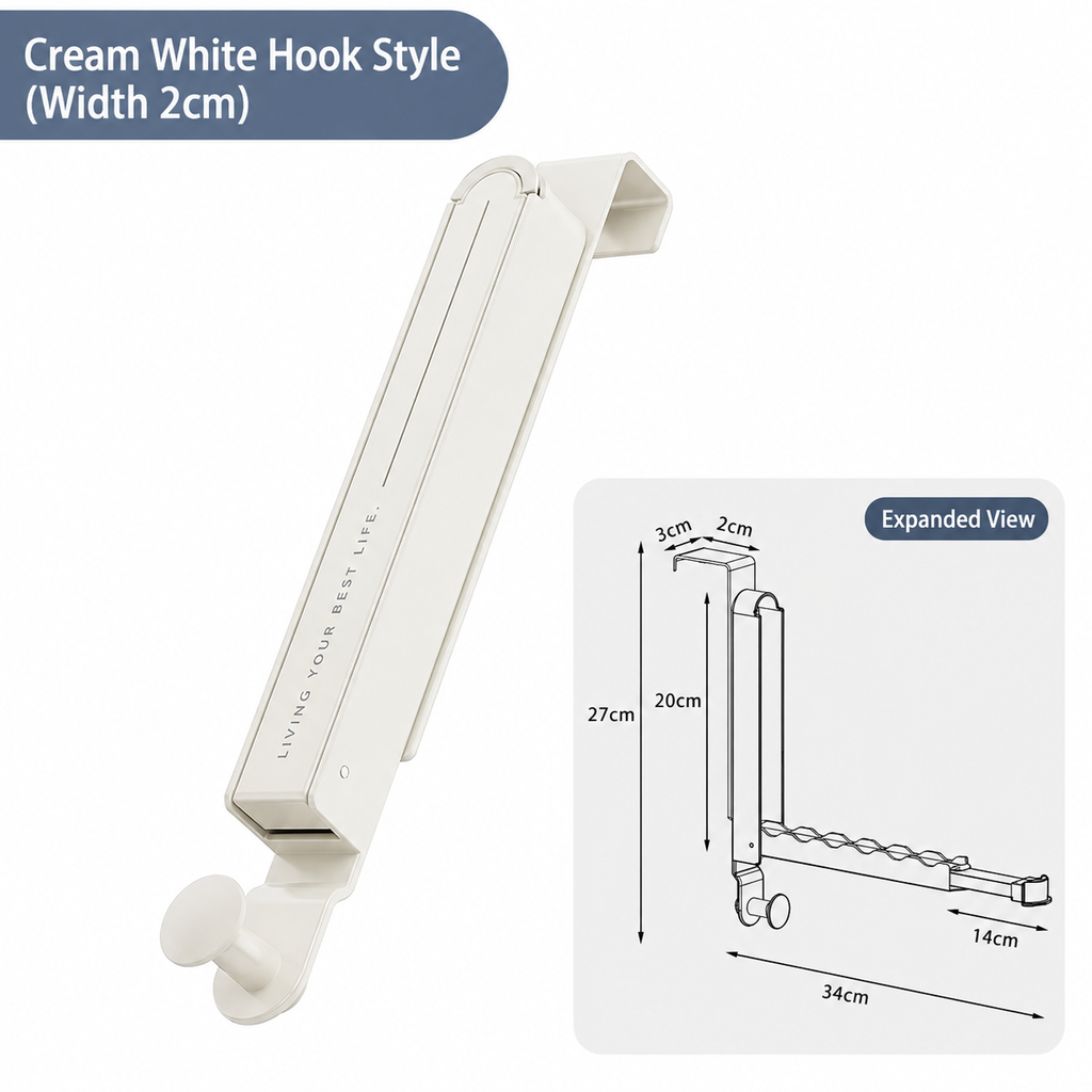 Expandable Folding Wall Hook – Space-Saving Drying Rack & Hidden Towel Hanger for Doors