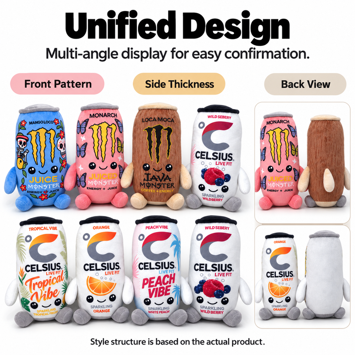 Energy Can Buddy Plush – 8.7" Funny Cartoon Desk Plush with Arms & Feet
