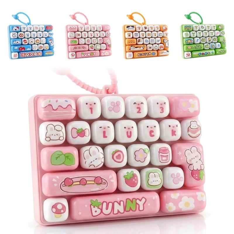 26-Key Mini Fidget Keyboard Toy with Carry Strap for Busy Hands and Everyday Stress Relief – Pocket-Size Clicky Desk Toy, Cute Birthday, Halloween or Christmas Gift for Adults and Kids