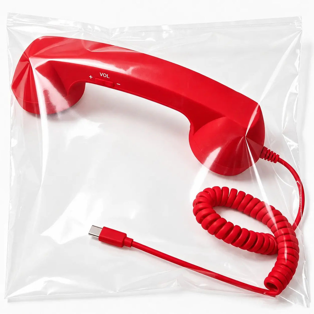 Retro Phone Handset – Type-C / 3.5mm Wired Receiver with Mic & Volume Control