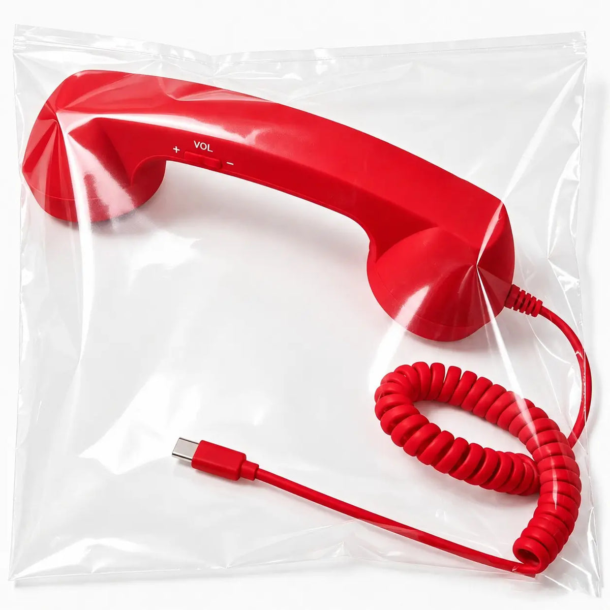 Retro Phone Handset – Type-C / 3.5mm Wired Receiver with Mic & Volume Control
