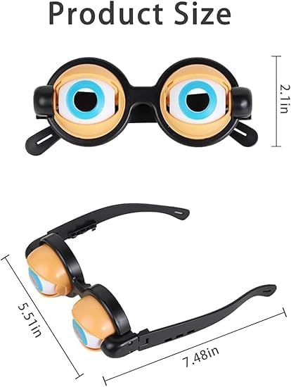 Googly-Eye Novelty Glasses – Funny Moving Eyeball Costume Eyewear for Parties, Halloween, Photos & Pranks