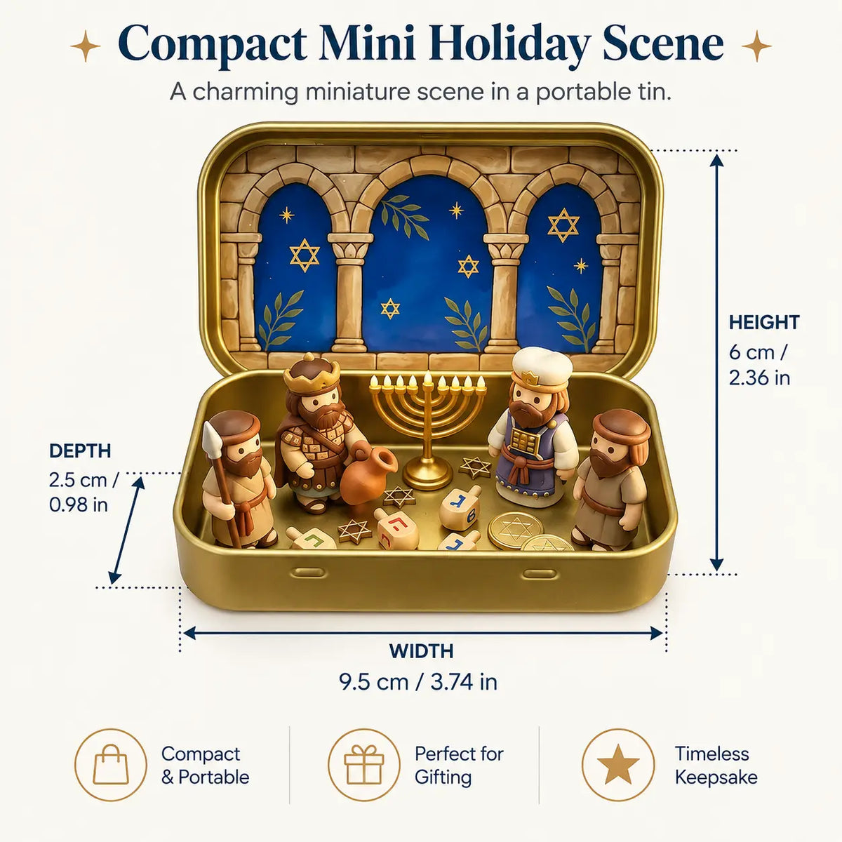 Pocket-Size Mini Nativity Scene Set – Hand-Painted Christmas Figurines with Storage Box