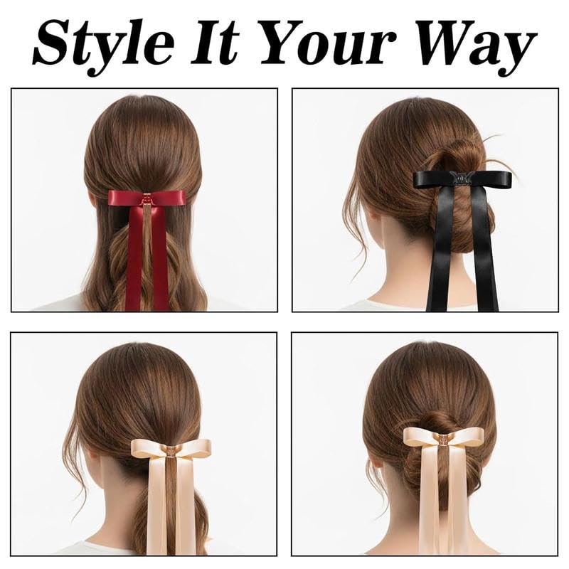 Magnetic Bow Hair Clip – 2-in-1 Strong Hold Claw Clip for Women & Girls