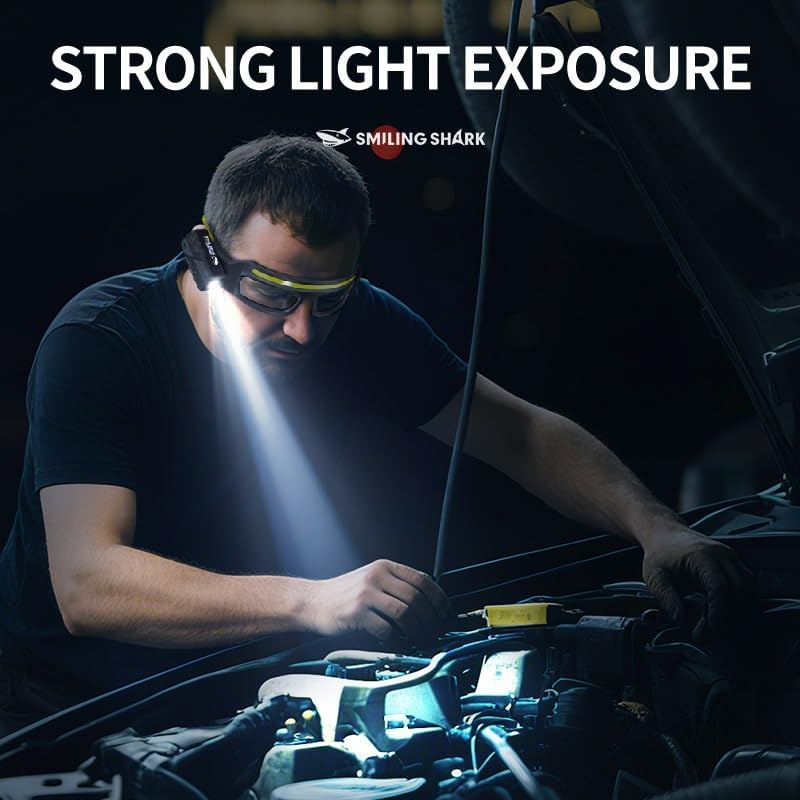 Light Exactly Where You Look – Rechargeable Hands-Free LED Light Glasses｜Dual Near &amp; Distance Lighting with 5 Modes, Touchless Wave Control and USB-C Charging