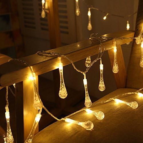 Glowing Teardrop LED String Lights – Solar, USB or Battery-Powered Fairy Lights for Patio, Wedding & Holiday Décor