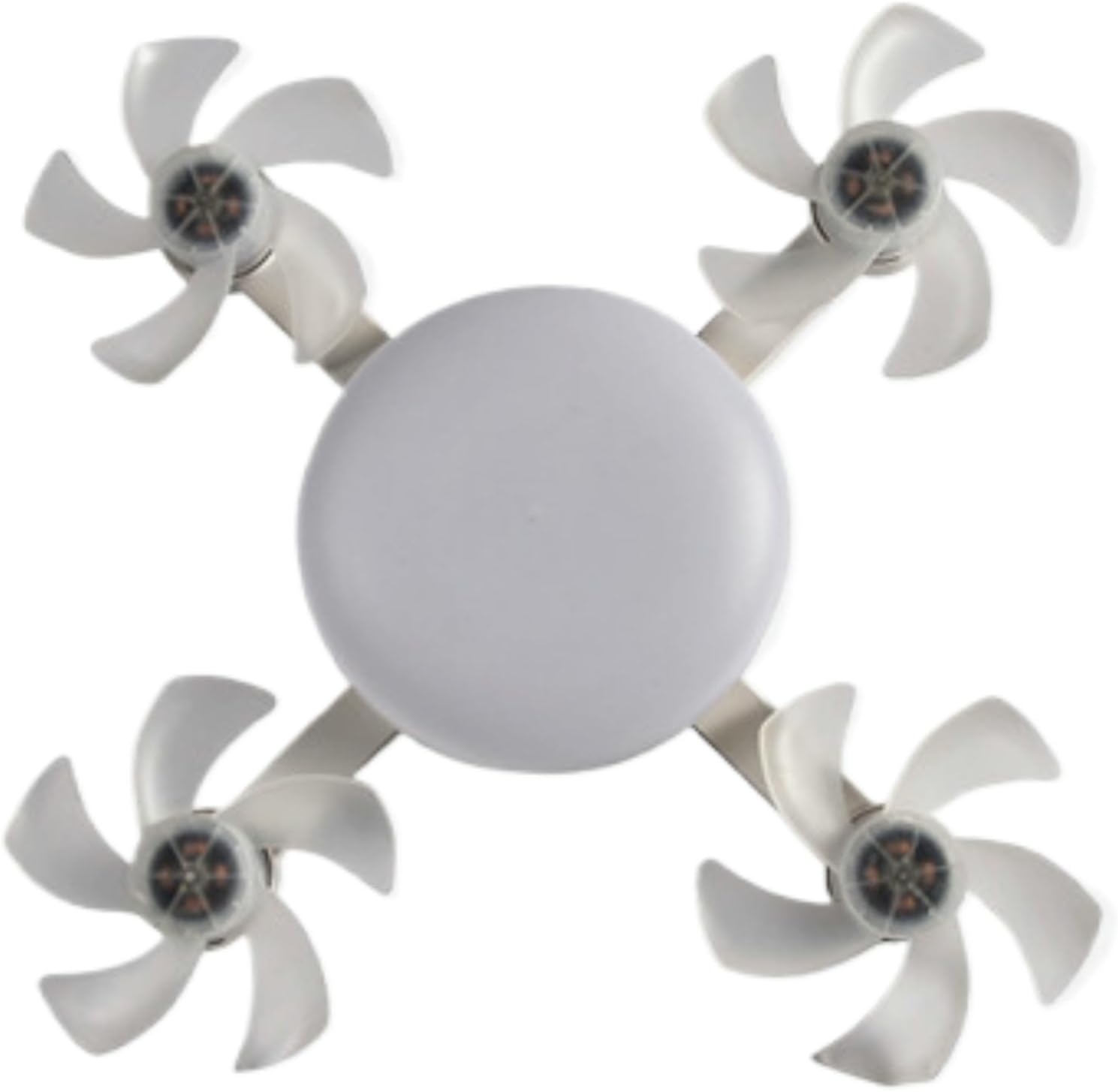 Bombilla de ventilador de techo atornillada con control remoto, enchufe E27, 3 velocidades, ajustable, regulable, bombilla LED, ventilador de 3000 K-6000 K, color para dormitorio, cocina, garaje (4 cabezas)