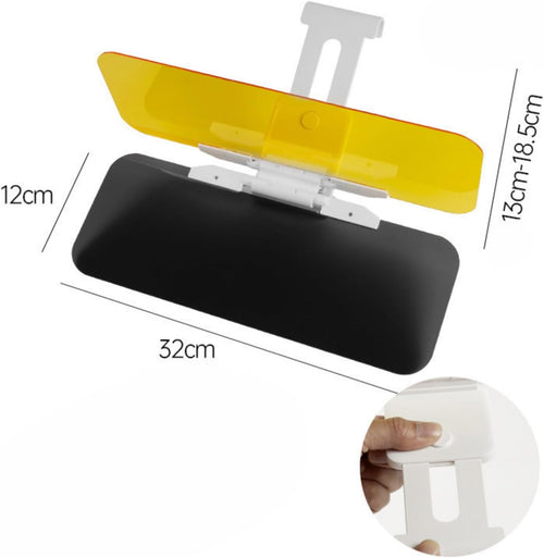 2-in-1 Polarized Car Visor Extender – Dual Flip-Down Sun & Glare Shields for Day and Low-Light Driving
