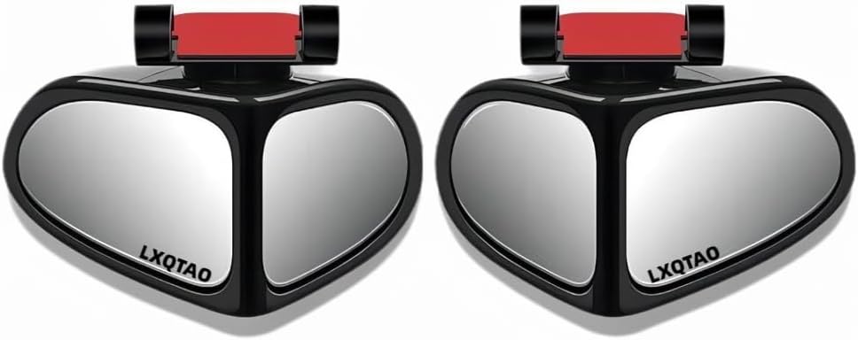 Automotive Mirror Auxiliary Small Mirrors: Rotatable, Wide View Angle, 360 Degrees, High Definition Reverse Mirrors (Black, Right-Side)