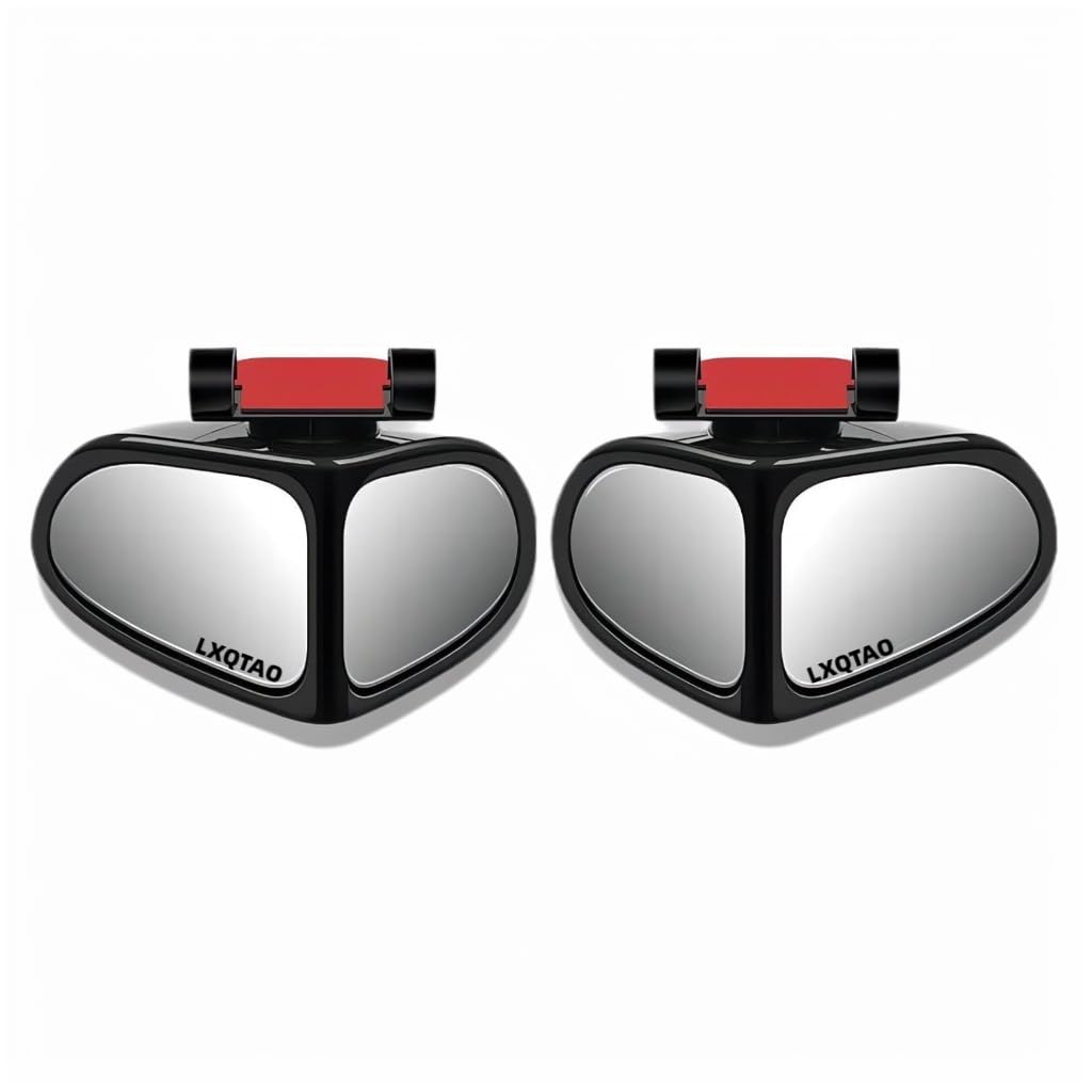 Automotive Mirror Auxiliary Small Mirrors: Rotatable, Wide View Angle, 360 Degrees, High Definition Reverse Mirrors (Black, Right-Side)