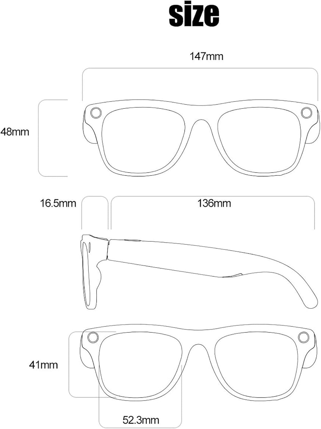 AI Smart Glasses with 8MP Camera | Real-Time Translation, AI Object Recognition, Bluetooth Calls & Music