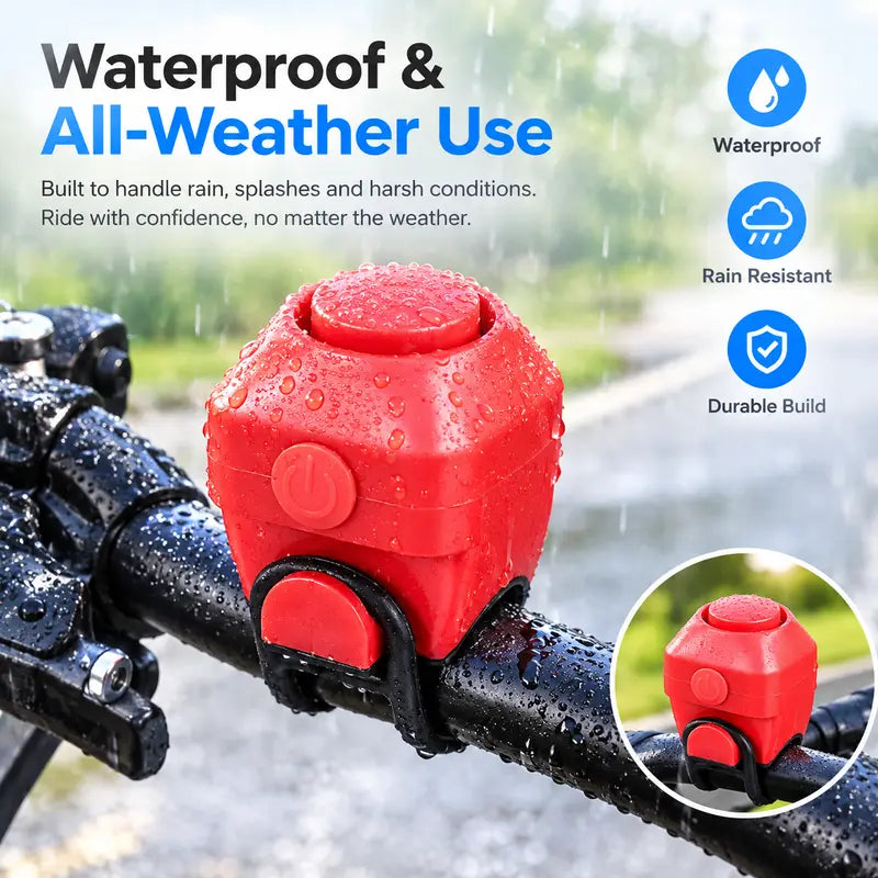 130dB Electronic Bike Bell – 5-Tone IPX5 Cycling Horn