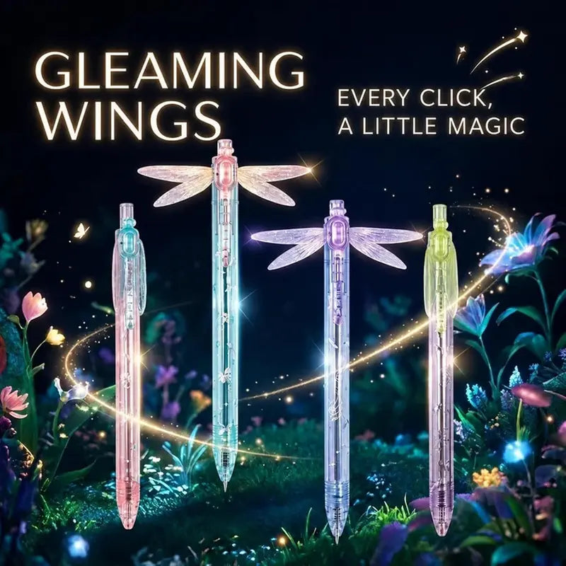 Fluttering Dragonfly Wing Pen – Moving Wing Gradient Writing Pen