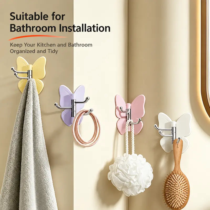 Rotating Butterfly Wall Hook – No-Drill Adhesive Organizer