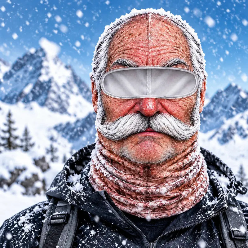Funny Old Man Balaclava Mask – Realistic 3D-Print Grandpa Face Cover for Skiing, Snowboarding, Halloween & Costume Parties