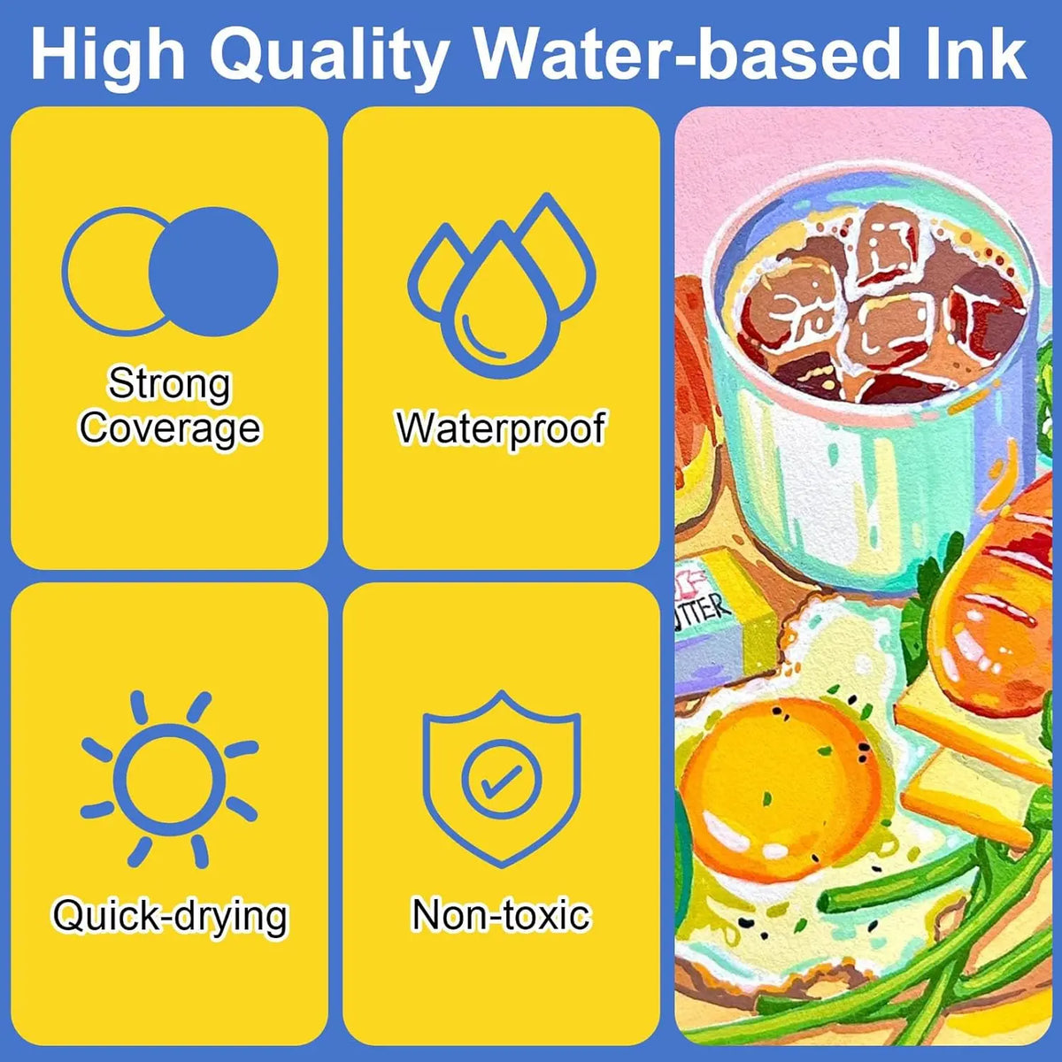 Acrylic Paint Marker Set – Soft Brush Tip Paint Pens, 12/24/36/48/72 Colors