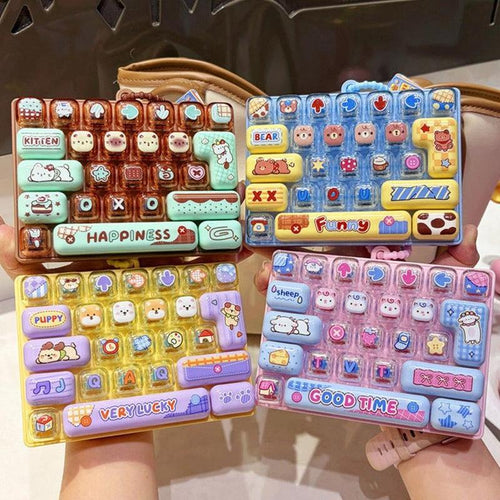 26-Key Mini Fidget Keyboard Toy with Carry Strap for Busy Hands and Everyday Stress Relief – Pocket-Size Clicky Desk Toy, Cute Birthday, Halloween or Christmas Gift for Adults and Kids