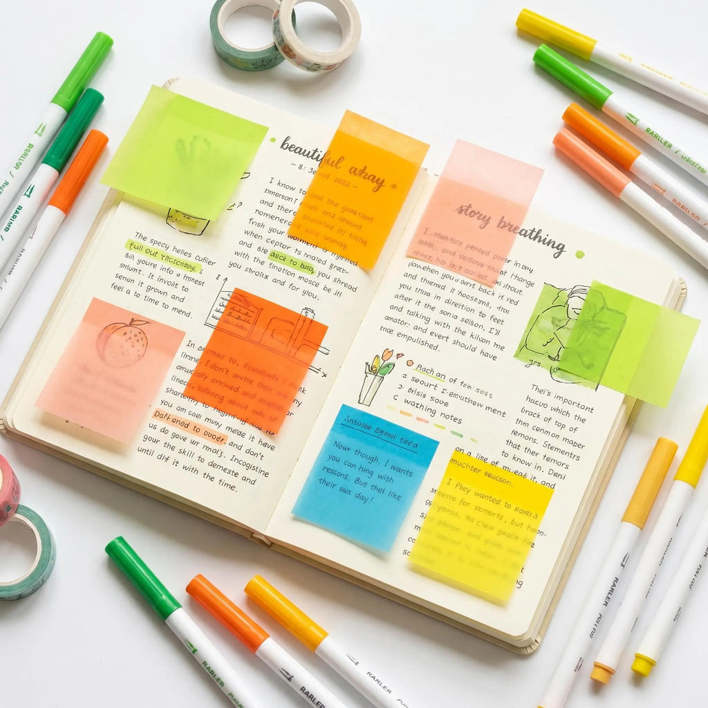 12 Boxes Glitter Transparent Sticky Notes (960 Sheets) | Reusable, No Residue, Strong Hold