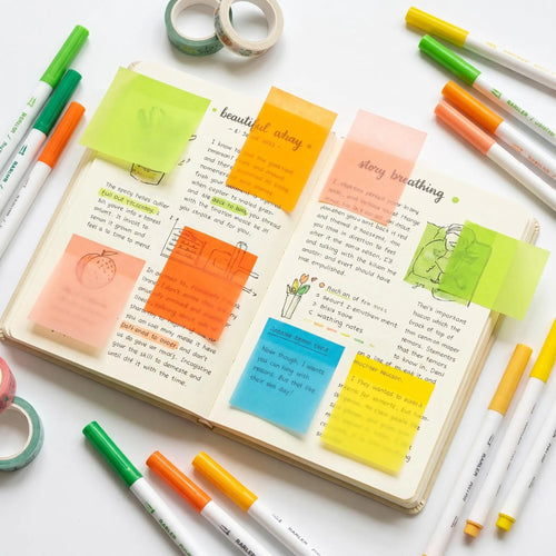 12 Boxes Glitter Transparent Sticky Notes (960 Sheets) | Reusable, No Residue, Strong Hold