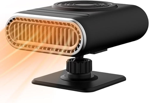 12V Portable Car Heater & Defogging Fan – 120W Three-Setting Dashboard Heater with Adjustable Mount for Winter Driving