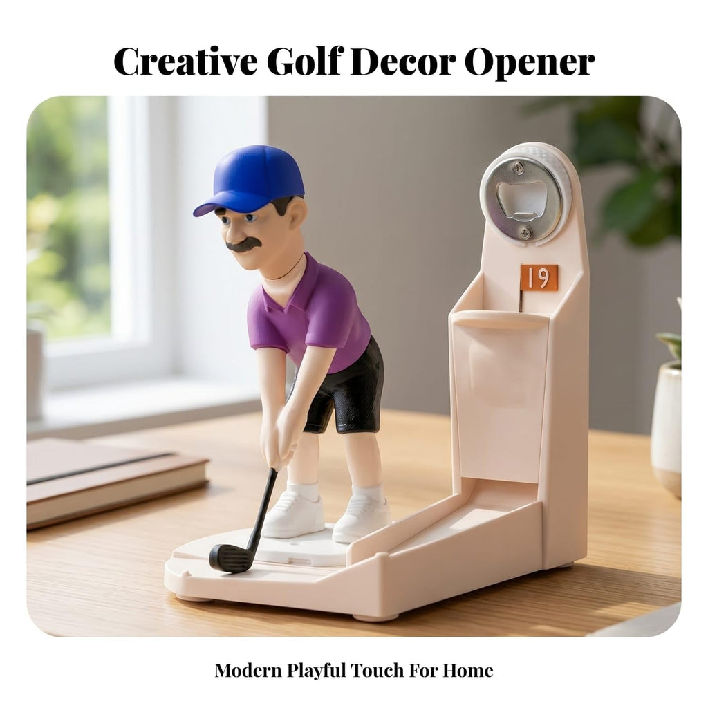 Golfer Bottle Opener Figurine – Where Desk Décor Meets the Perfect Putt