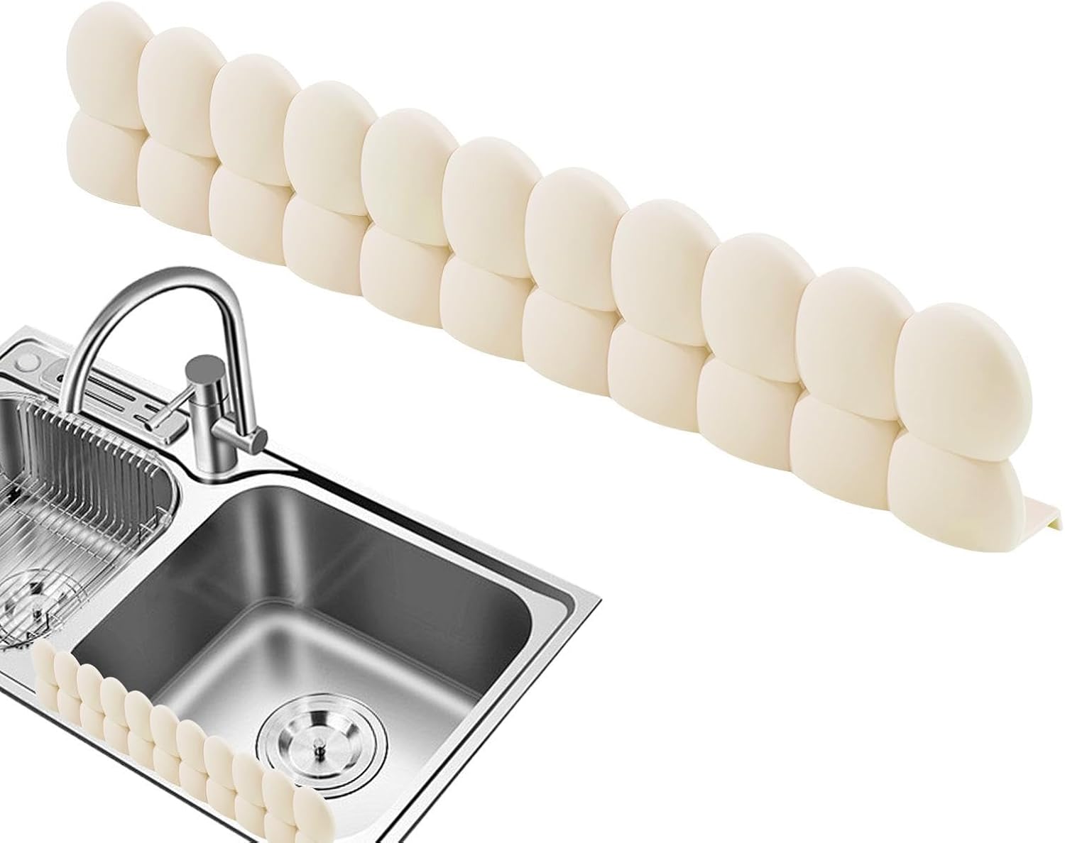 Generico Paraspruzzi per Lavello,Scudo Protettivo,Paraspruzzi in Silicone per Lavello - Bordino Riutilizzabile per Piano Cucina, Bagno e Ristorante