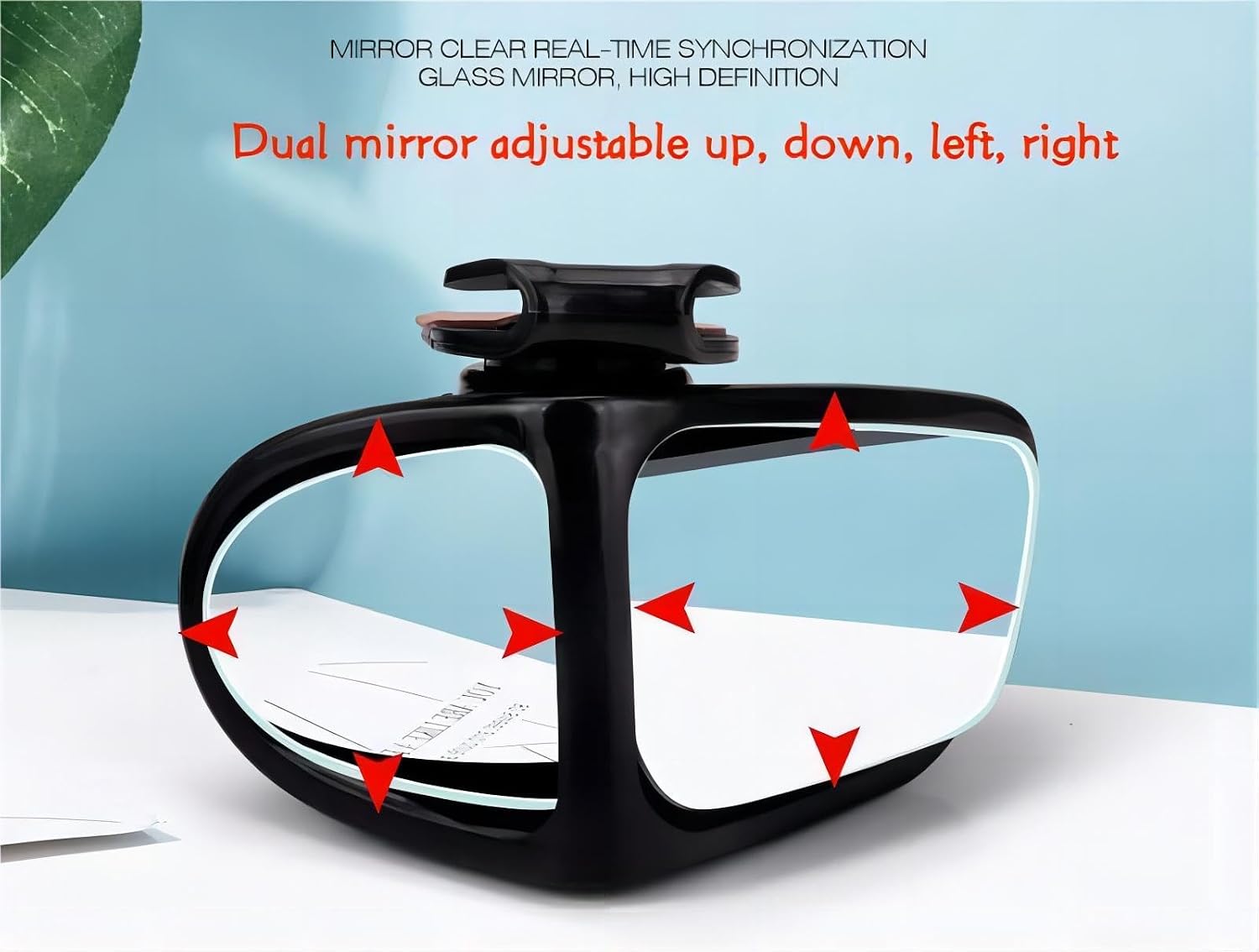 Automotive Mirror Auxiliary Small Mirrors: Rotatable, Wide View Angle, 360 Degrees, High Definition Reverse Mirrors (Black, Right-Side)