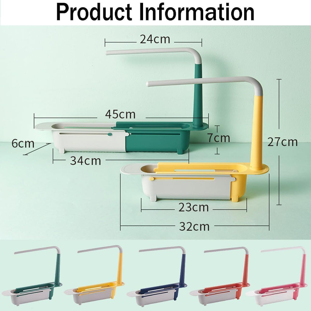 Stop the Sink-Side Clutter – Expandable Over-Sink Organizer & Towel Drying Rack｜Adjustable 12.6–17.7 in Design with Raised Towel Bar, Drainage Slots and Tool-Free Installation