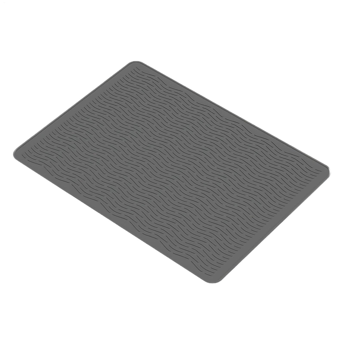 Stop Wet, Cluttered Countertops – Extra-Large Silicone Dish Drying Mat｜Raised Drainage Ridges, Non-Slip Flexible Design for Dishes, Cookware, Coffee Stations & More