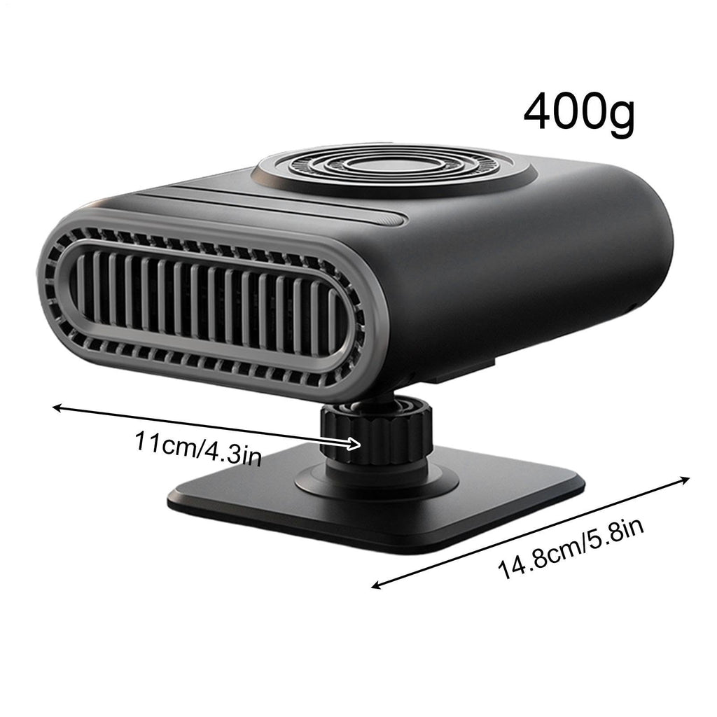 12V Portable Car Heater & Defogging Fan – 120W Three-Setting Dashboard Heater with Adjustable Mount for Winter Driving