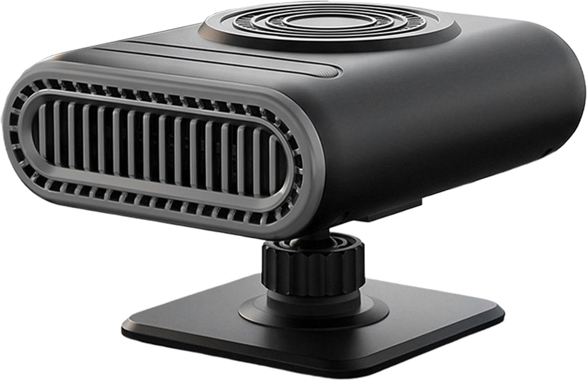 12V Portable Car Heater & Defogging Fan – 120W Three-Setting Dashboard Heater with Adjustable Mount for Winter Driving