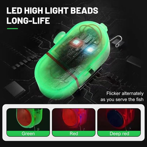 Alarma de mordedura de pesca con luz LED, alarma inteligente para mordeduras de peces, campana de alerta de sonido con luces LED, alarmas de pesca electrónicas mejoradas, alarmas de mordedura para