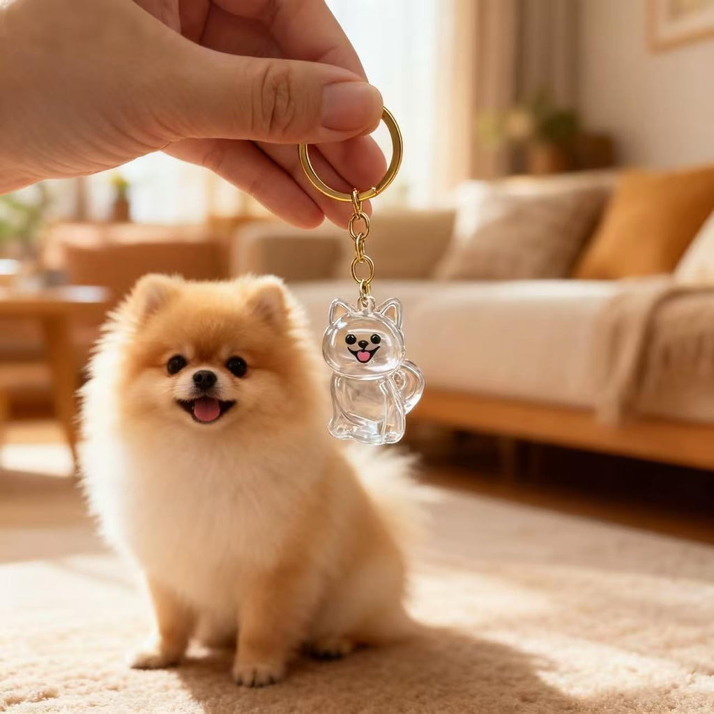 Colector de pelo de perro llavero encanto caja de almacenamiento conmemorativo,Llavero de pelo de mascota,Colgante de cápsula de recuerdo de piel de mascota