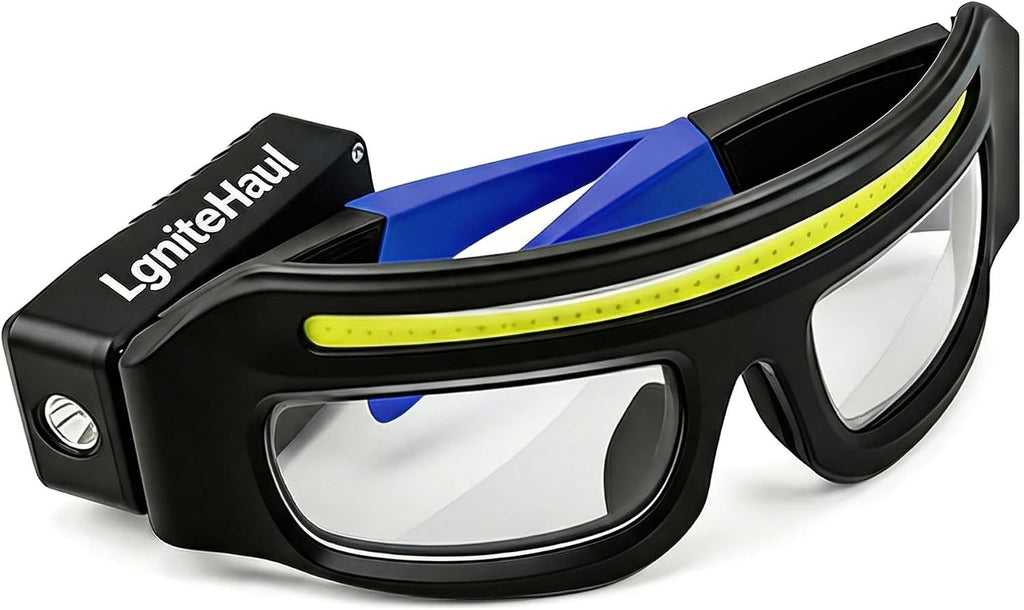 Light Exactly Where You Look – Rechargeable Hands-Free LED Light Glasses｜Dual Near &amp; Distance Lighting with 5 Modes, Touchless Wave Control and USB-C Charging