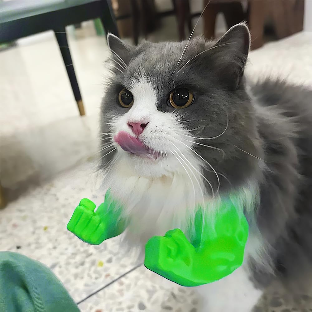 Cat Muscle Arm Halloween Costume Accessory, 3D Printed Cat Neck Muscle Arm Decoration, Funny Pet Cosplay Prop for Cats Dogs Rabbits, Adjustable Lightweight Design for Halloween Party Photos