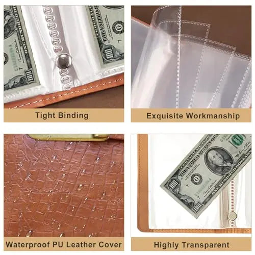 100-Pocket Banknote Collection Album with Lock | Clear Currency Binder for World Money Storage & Display