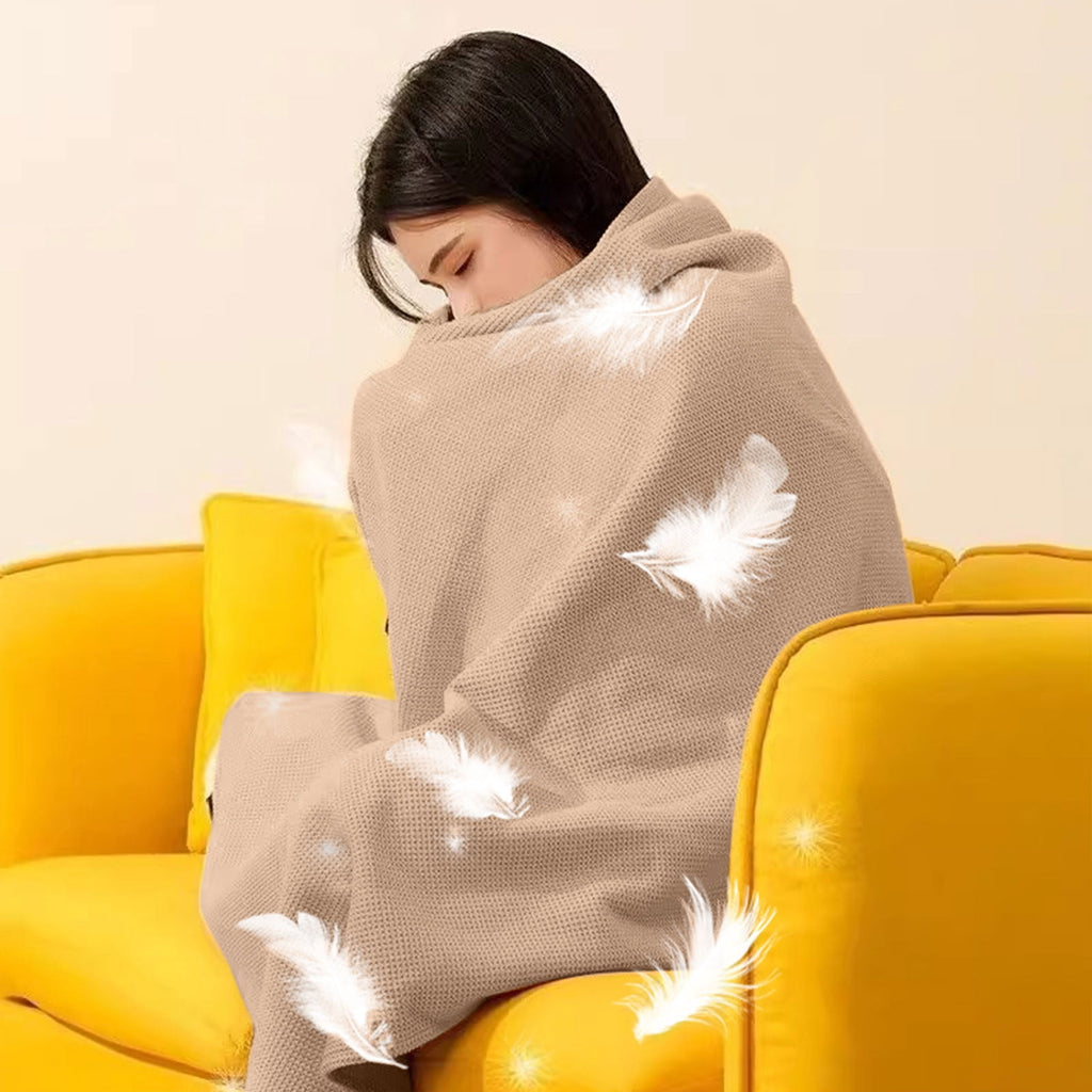USB Heated Wearable Throw Blanket – 3 Heat Settings, Washable Cozy Wrap for Home, Office & Travel