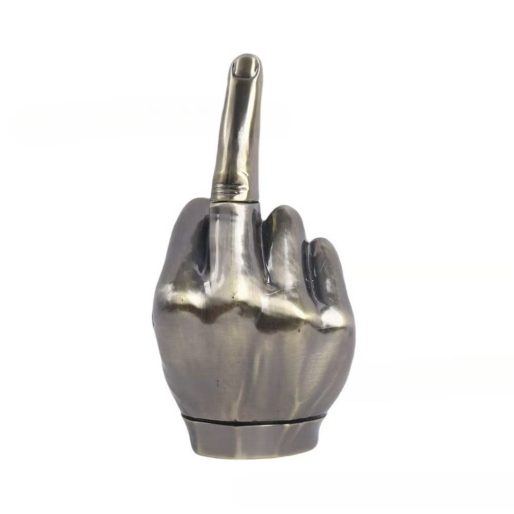 Flip-Off Metal Herb Grinder – Funny Middle Finger Zinc Alloy Spice Grinder Gift